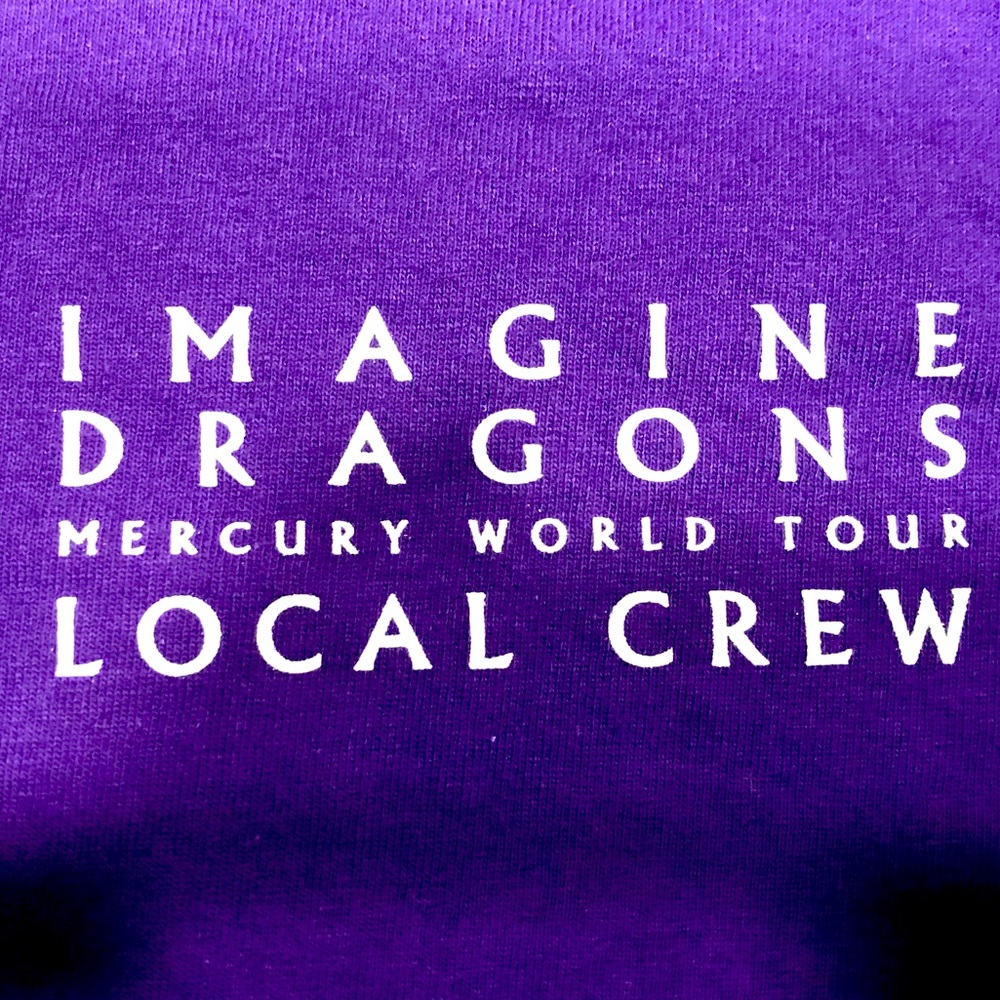 Mens XL / XXL Purple Imagine Dragons Mercury Tour Crew T Shirt